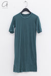 Boris Bidjan Saberi WTS1 series long hand-dyed short-sleeved cotton T-shirt WTS1.LONG FTT00001-HZ Seaweed